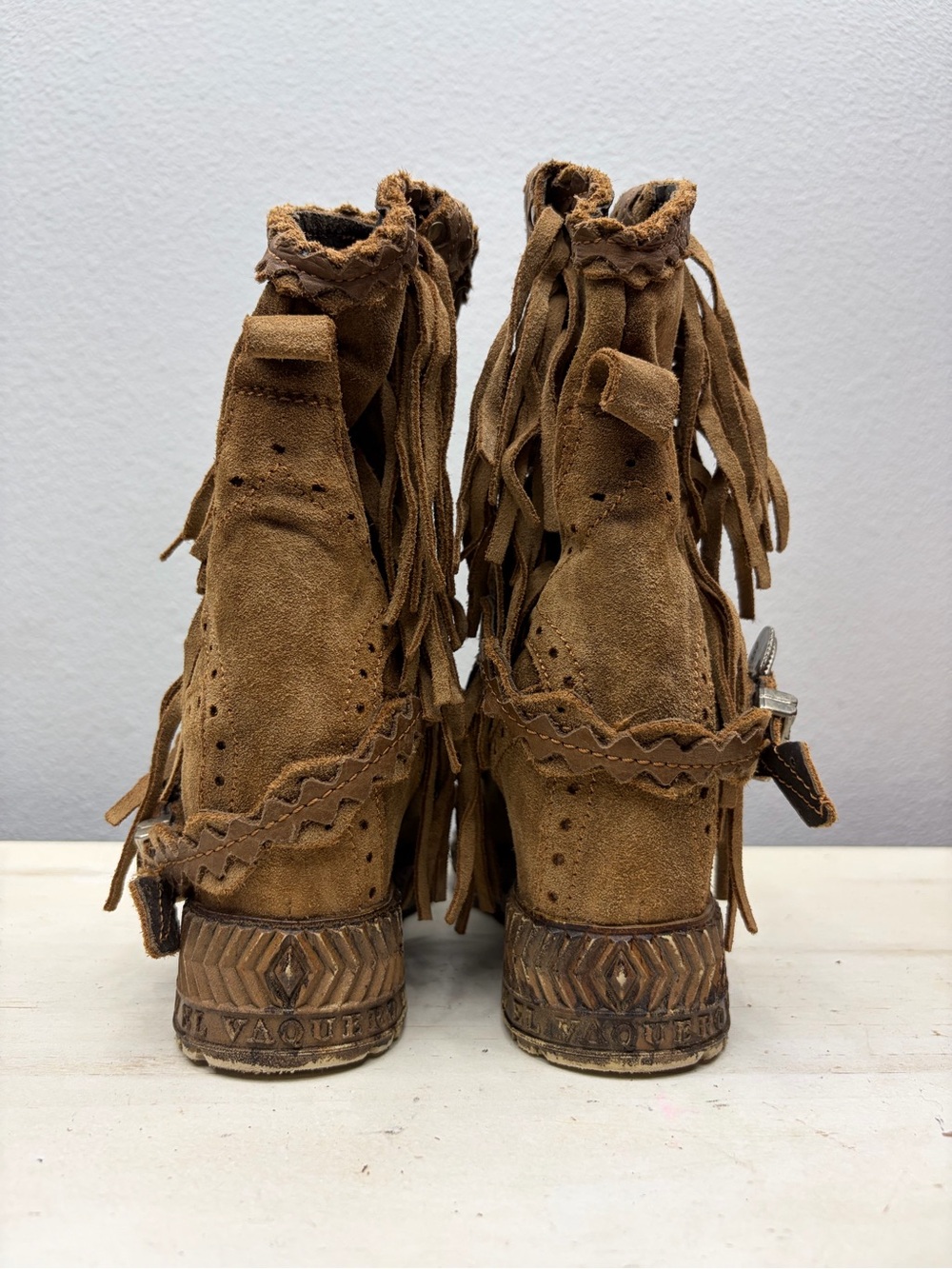 El Vaquero Arya Brown Suede Mocassin Boots Size 38 - Picture 5 of 7